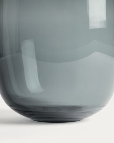 Ваза Sirau из серого стекла, диаметр 24 см