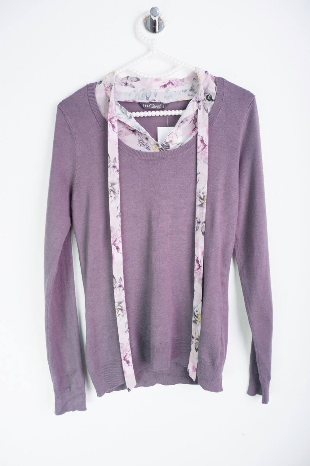 Джемпер Sela c красивым воротником, маркировка S, визуально на 44 размер