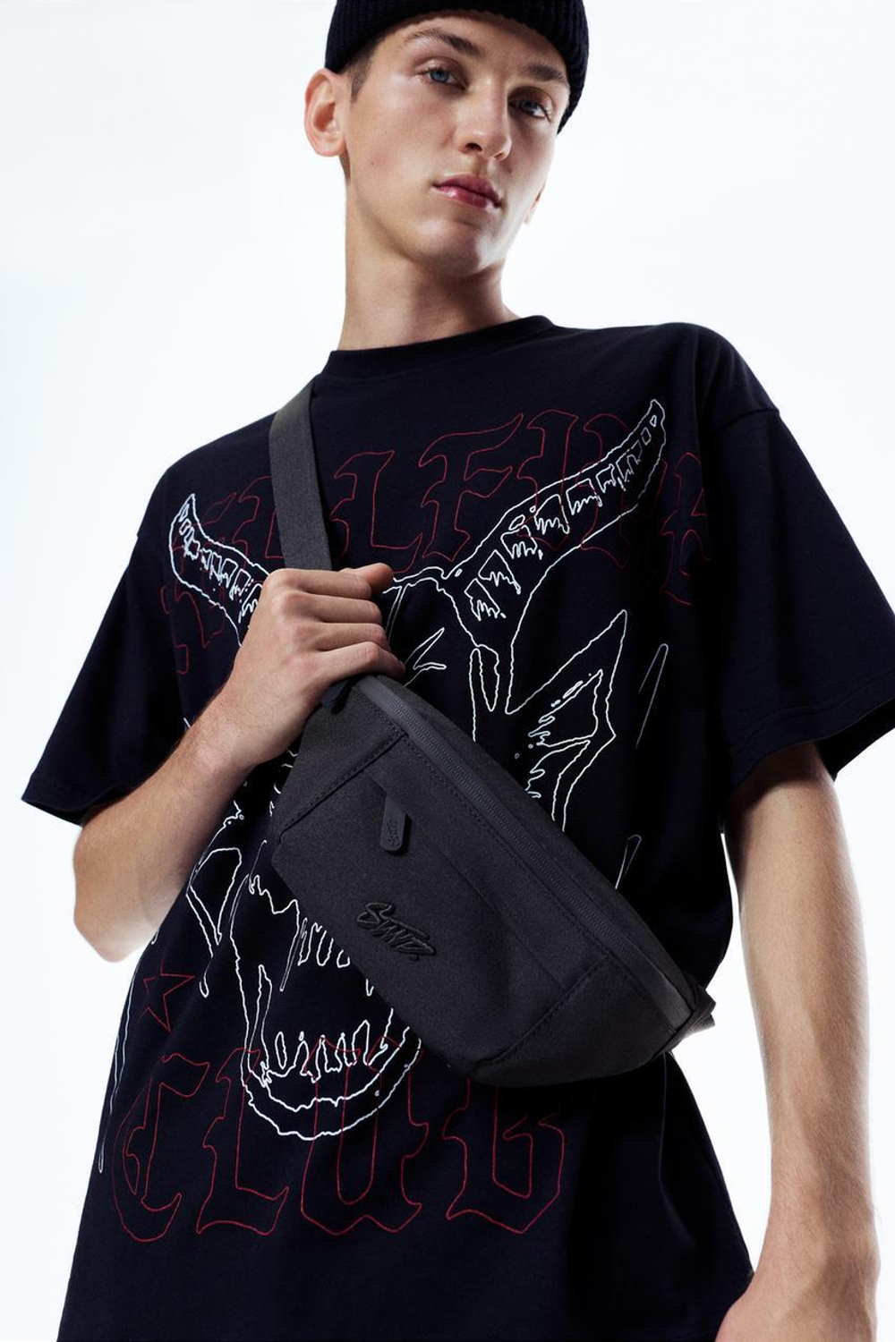 PULL&BEAR Футболка с короткими рукавами "Stranger Things" антрацитово-серый