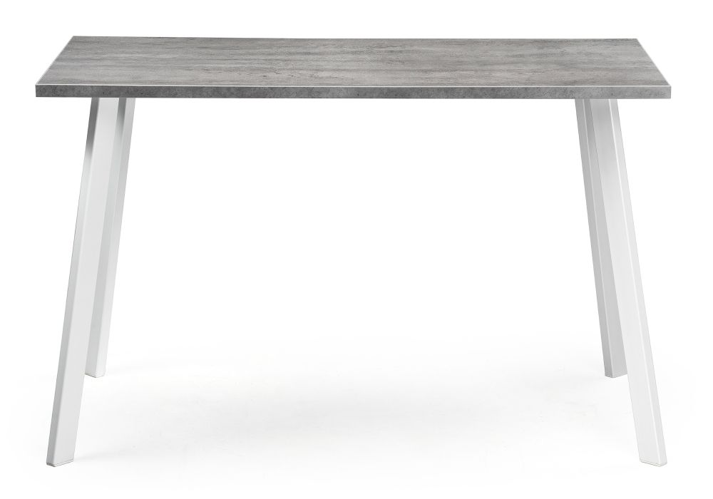 Стол Тринити Лофт 120х60х75 25 мм бетон / белый матовый