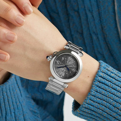 CARTIER PASHA DE Automatic Mechanical Movement 100m Water Resistance Unisex Watch 41mm Silver Dial