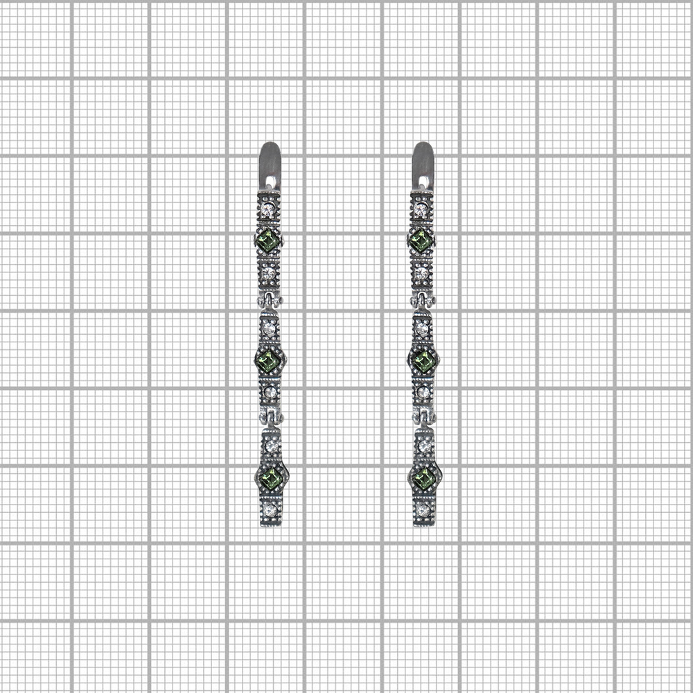 "Лента" серьги  в серебряном покрытии из коллекции "Стиль" от Jenavi с английским замком
