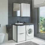 Тумба с раковиной Comforty Лозанна 120 белый глянец