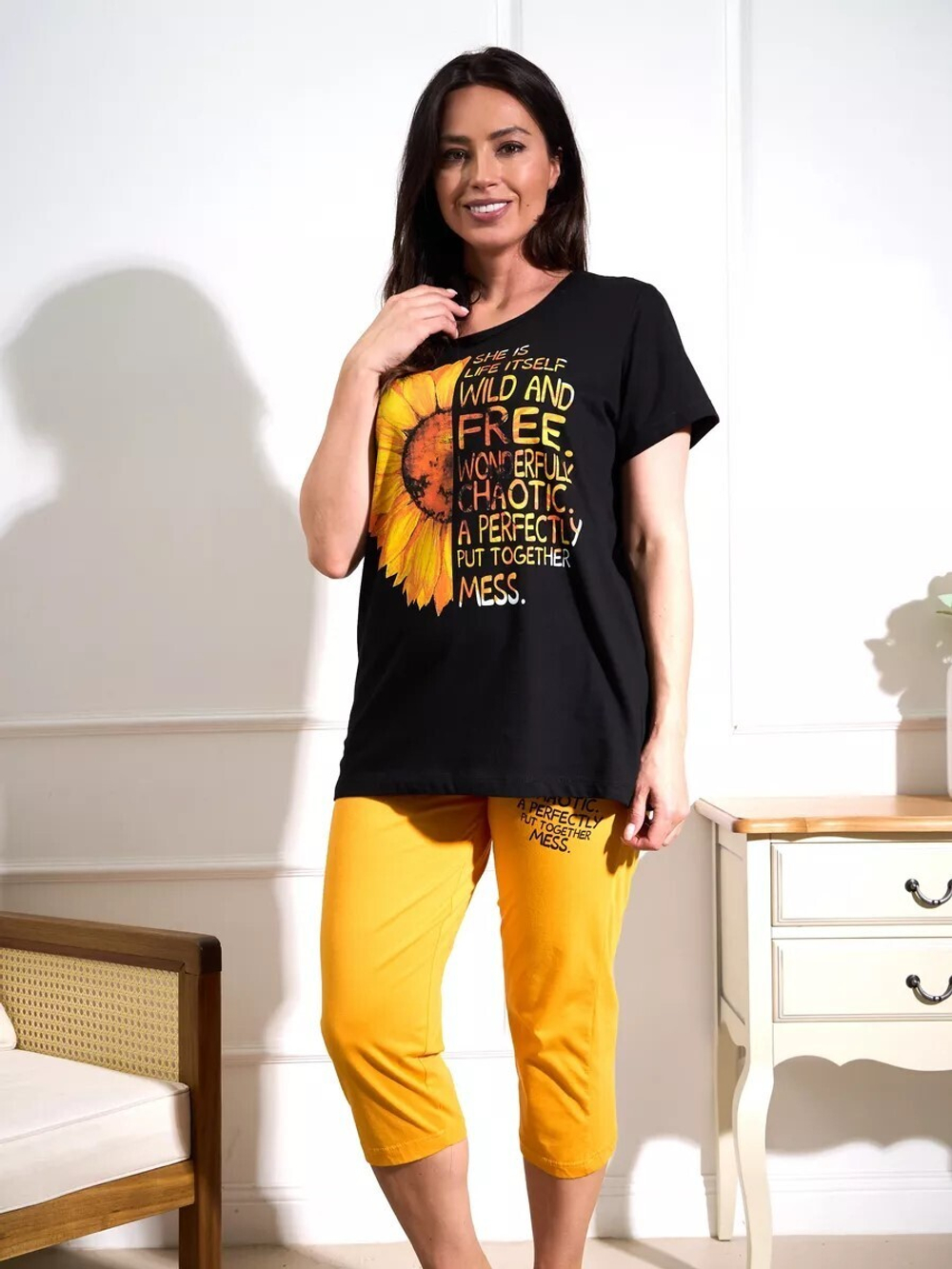 Пижама х/б бриджи+футболка УБФ00018