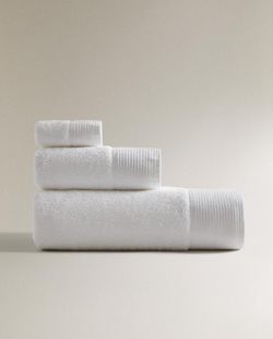Zara Home - Банное полотенце с зашитой лентой, белый, 90х150 см