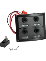Эл. панель 12В, 4 Тумблера ON-OFF (индикация) IP65