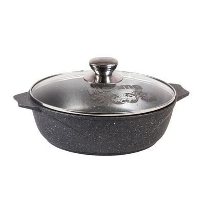 Жаровня алюминий, 28 см, антиприг, Мечта, Гранит, 34701, с крыш