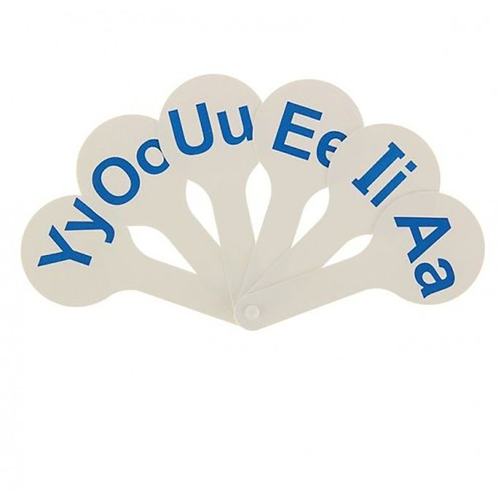 Касса-веер, английские гласные буквы, ПЧЕЛКА, пластик