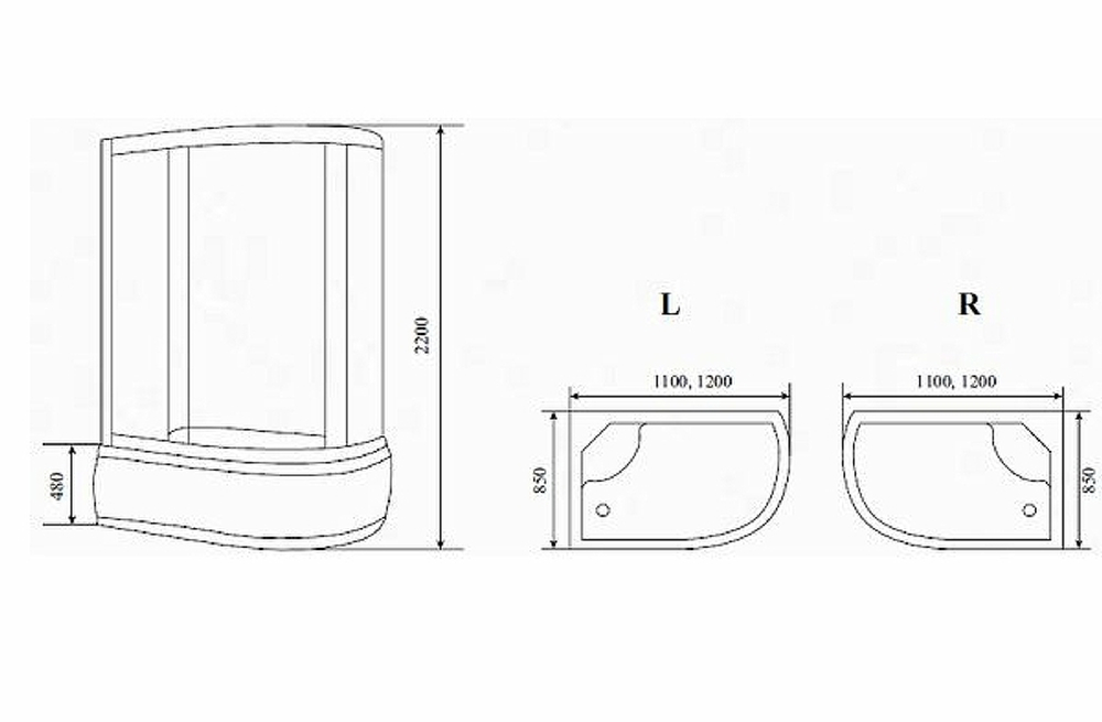 Душевая кабина Timo Standart 120x85 T-5520R без гидромассажа