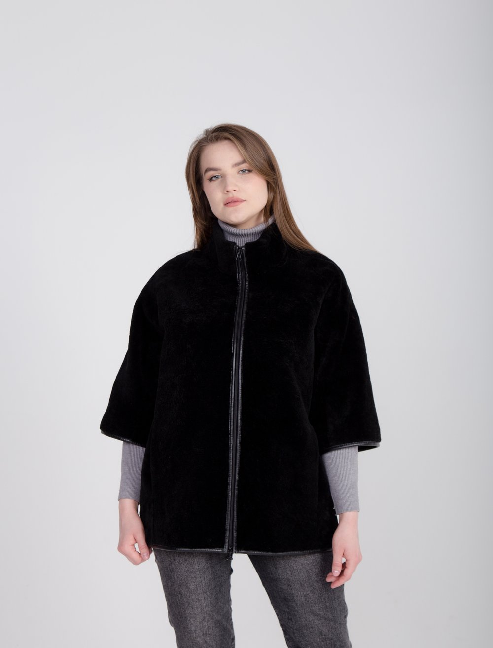 Женский Жилет удлиненный из овчины