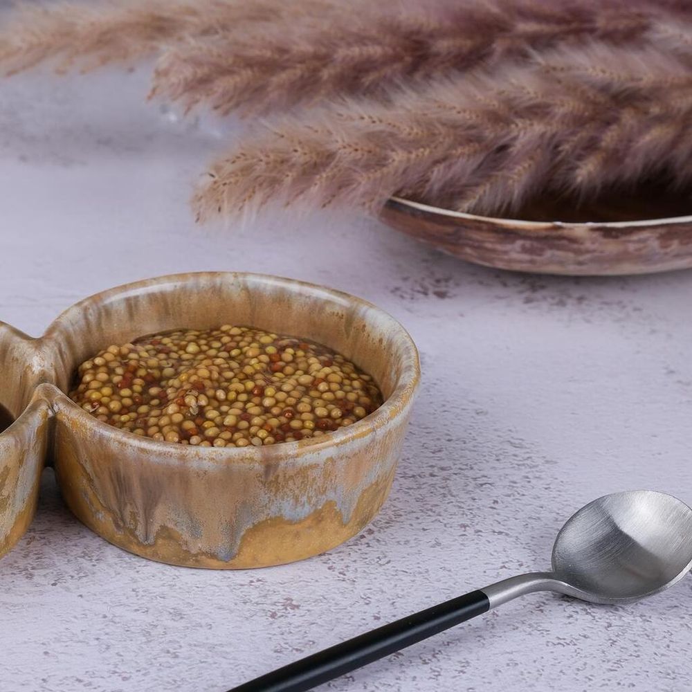 Соусник 130*130 мл двойной 15,7*7,8 см h3 см Light Brown Frutti di Mare P.L. [1]