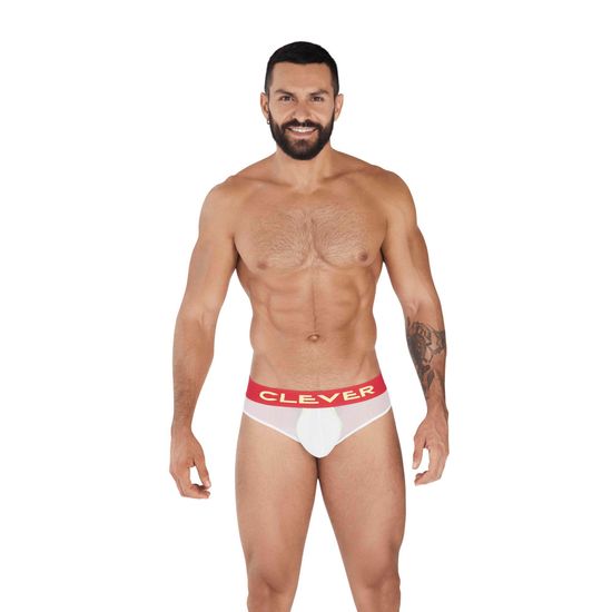 Мужские трусы слипы белые Clever Moda TREND BRIEF 036401