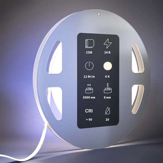Светодиодная лента Ультра 24В COB 12Вт/м 4000К 5м IP 20 201076 Led Strip 201076