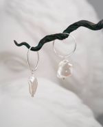 Серьги конго с большим жемчугом