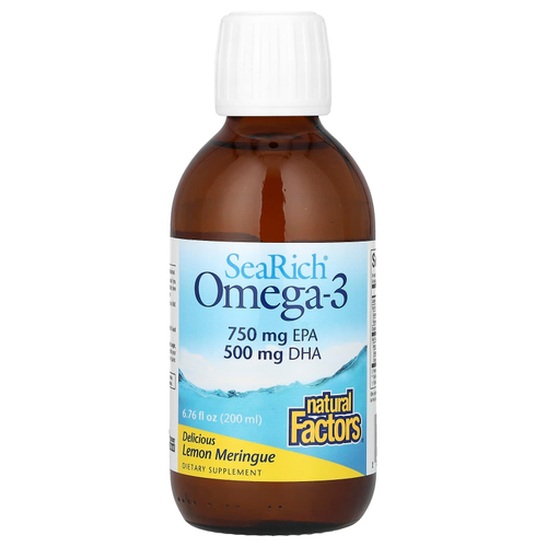 Natural Factors, SeaRich Omega-3, лимонное безе, 200 мл (6,76 жидк. унции)