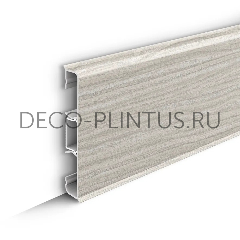 Плинтус напольный Идеал (ideal) Стандарт 80мм, 2.2м, 252 Ясень белый (80x14x2200мм)