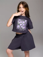 Костюм для девочки, футболка и шорты