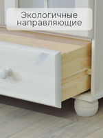 Шкаф-витрина Бритта двухдверная, с полками, массив сосны, белый воск