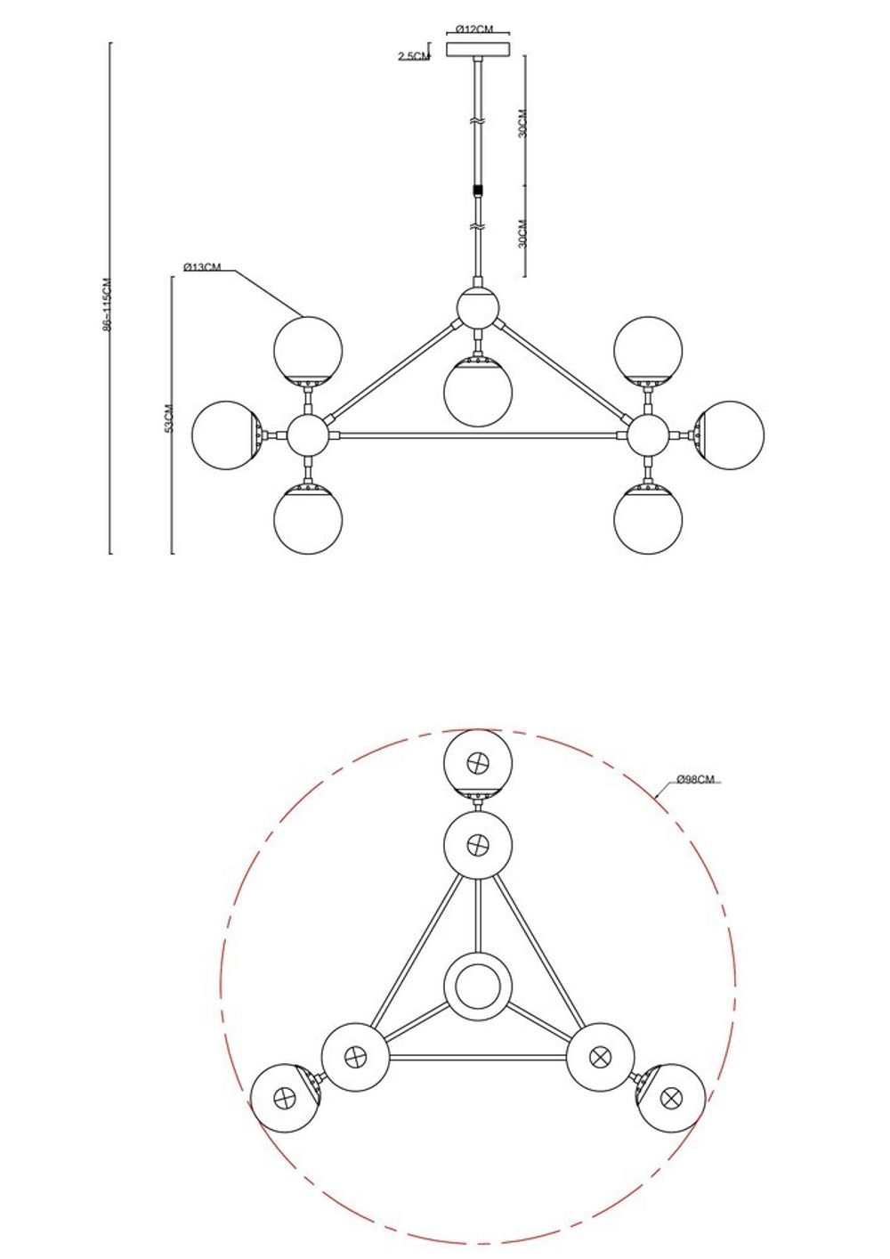 Люстра на штанге Arte Lamp