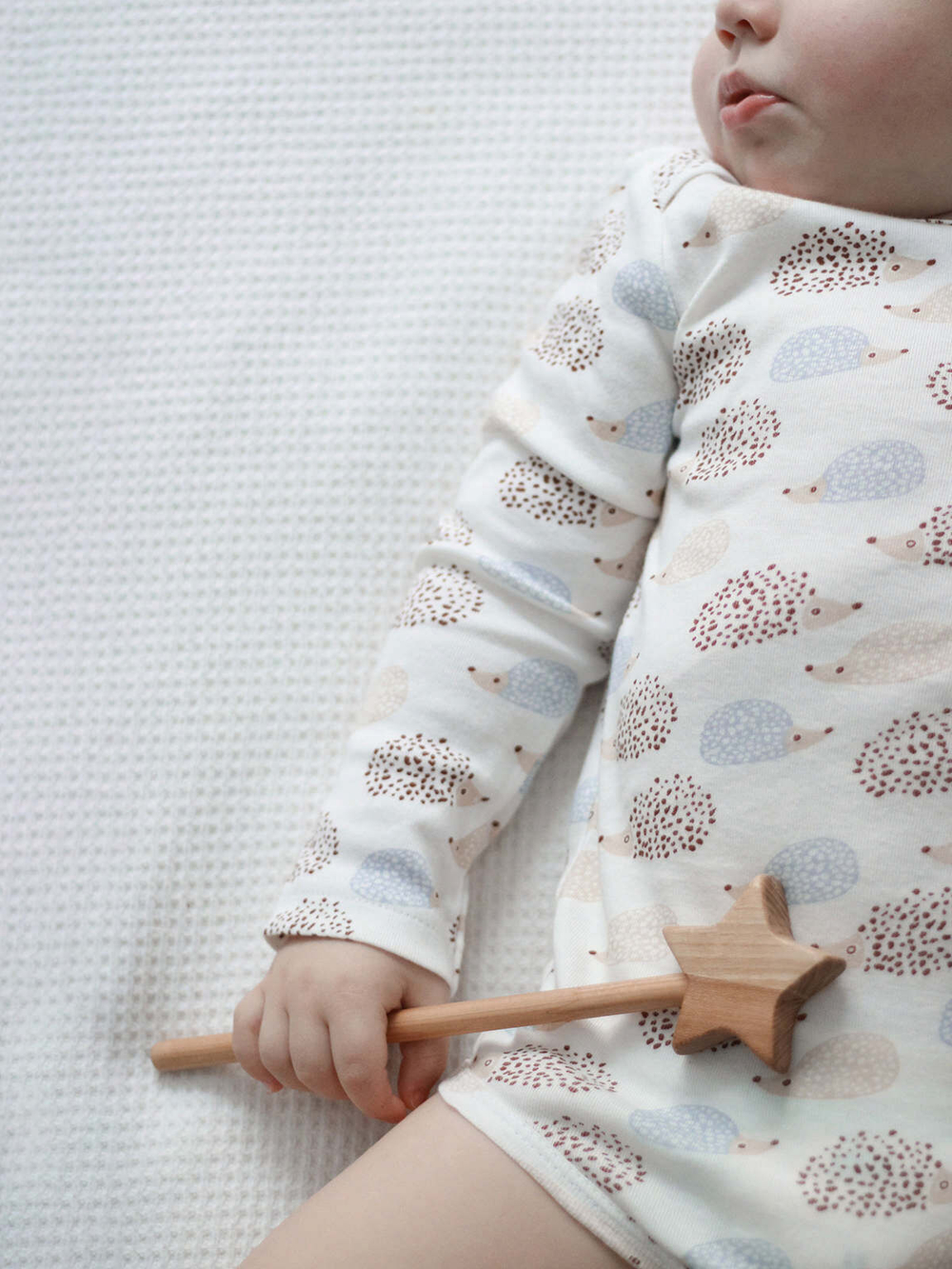 Боди Mjölk Ёжики на экрю с длинным рукавом, уценка