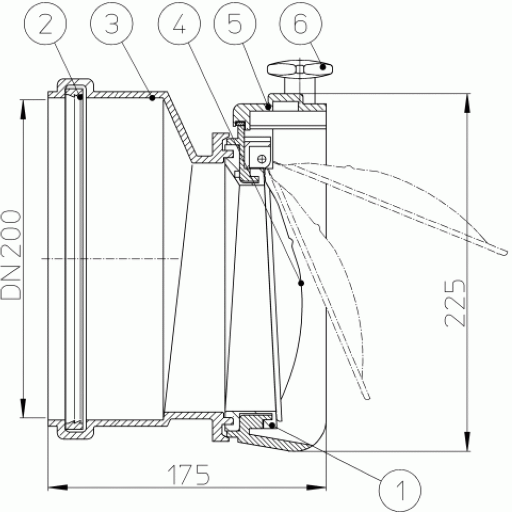 HL720.0 канализационный механический затвор DN200