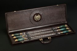 Подарочный набор шампуров в кейсе "Презент 4" зеленая карельская береза