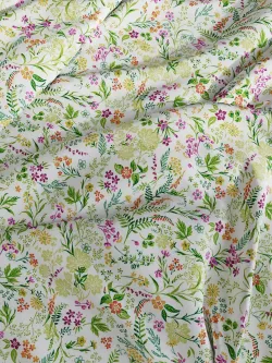 Декоративная наволочка с рюшами, оборками "Полевые цветы" 50х70 см, 1 шт, без молнии