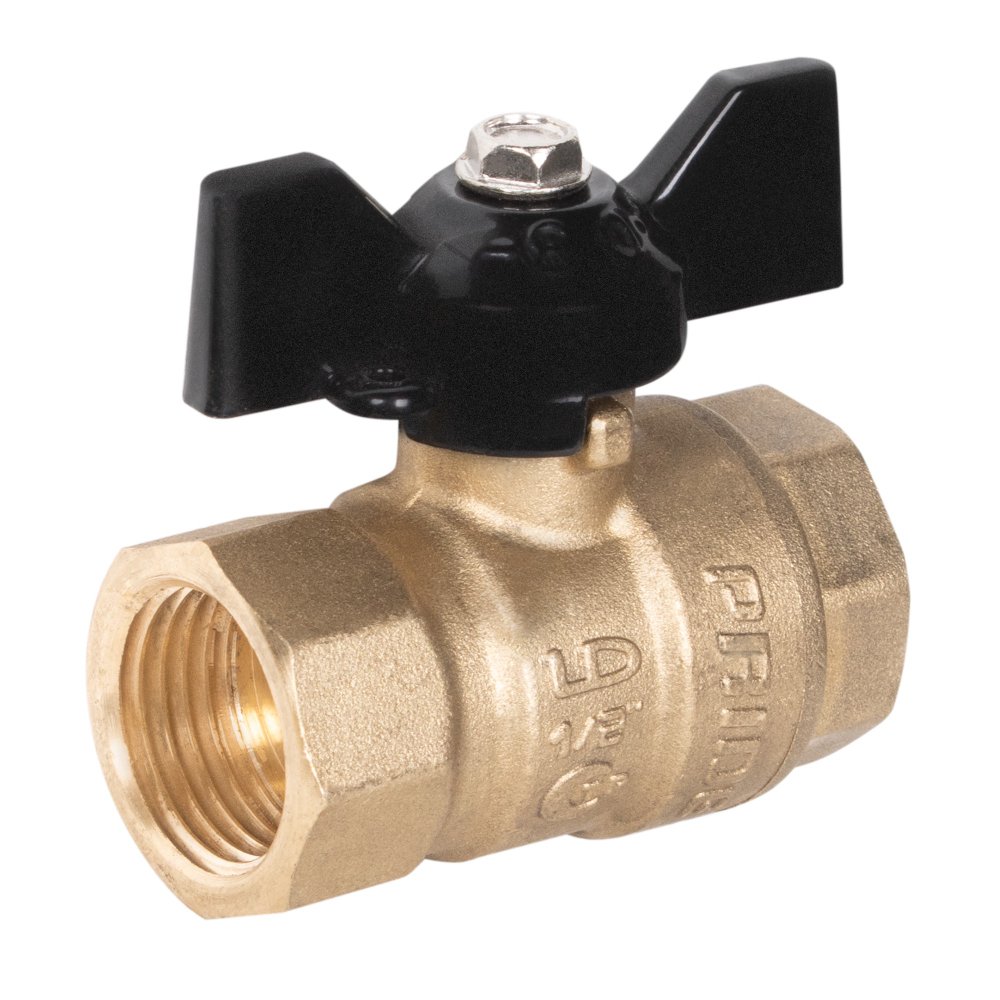 Кран шаровой латунный LD Pride 44.15.В-В.2М.Б Ду15 Ру16 для манометра, вн-вн, (бабочка)