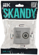 SKANDY Розетка двойная TV+RJ45 кат.6 SK-A15S серебряный IEK