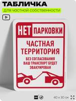 Табличка для частной территории "Проход воспрещен", на дом, для участка, организаций и частных территорий, предупреждающая, 40х30 см, Silver Plane x Айдентика Технолоджи