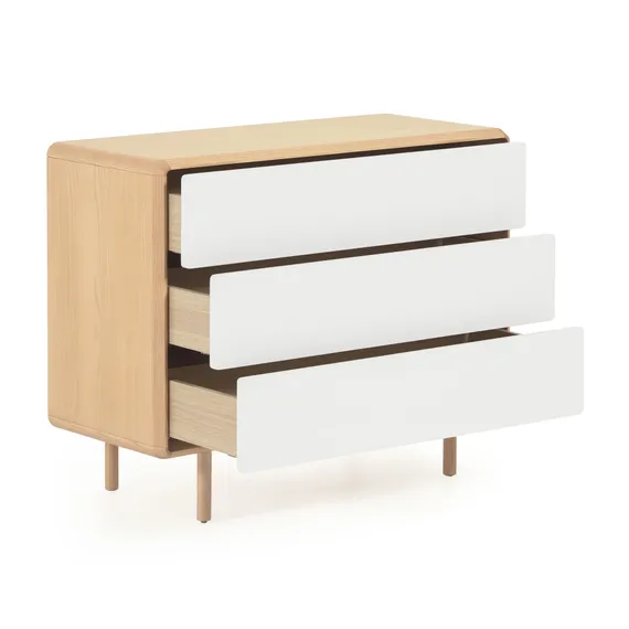 Комод Anielle из массива ясеня с тремя ящиками 98,9 x 78 см