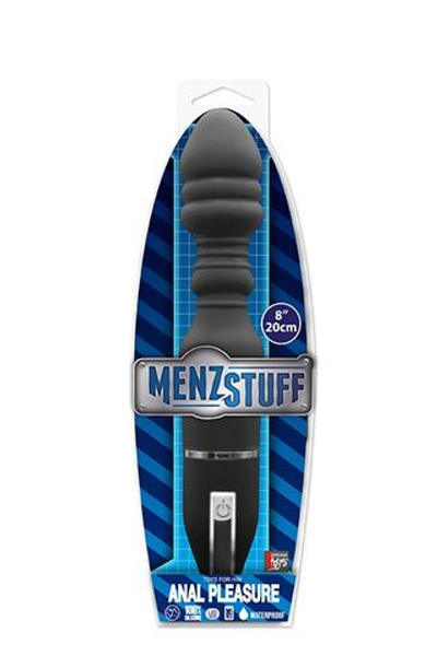 Чёрный анальный вибратор MENZSTUFF ANAL PLEASURE VIBE - 20 см. (Цвет: черный)