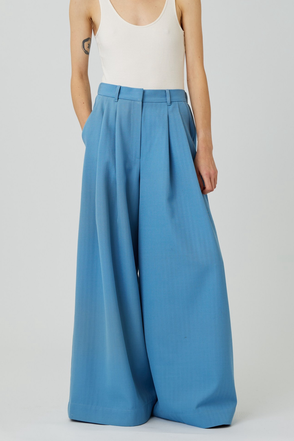 Кюлоты из голубой шерсти