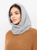 Капор зимний вязаный капюшон на флисе