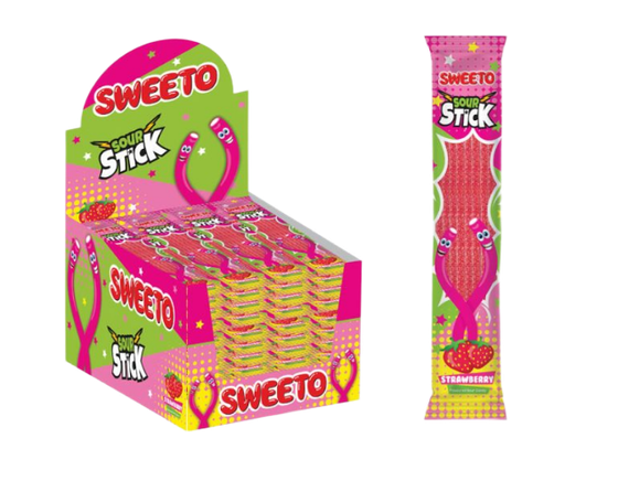 Мармелад SWEETO Кислые Палочки Клубника 30г*24шт (8бл)