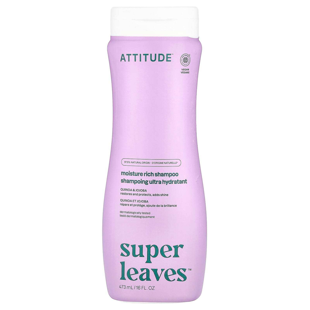 ATTITUDE, Super Leaves ™, увлажняющий шампунь, киноа и жожоба, 473 мл (16 жидк. Унций)