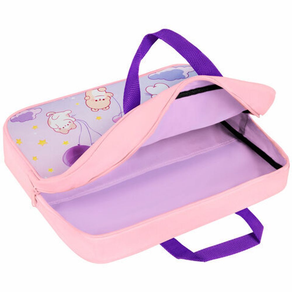 Папка на молнии с ручками BRAUBERG KIDS А4, 1 отделение, полиэстер, 80 мм, "Dreamy clouds", 273314