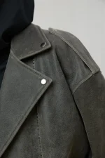 Косуха Oversize Vintage с ремешками, Серый