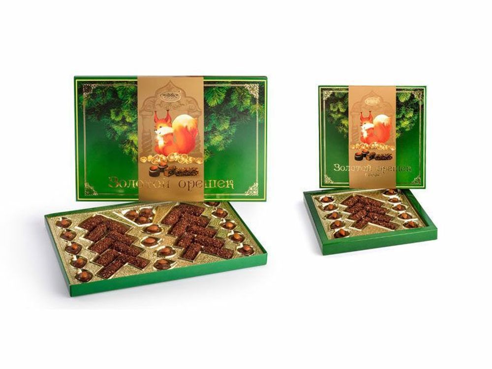 Набор шоколадных конфет Золотой орешек бобек х/к 215 гр