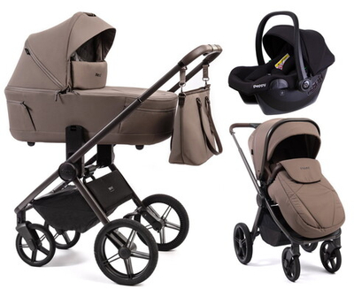 Детская коляска Peppy Monaco Thermo 3 в 1 с автокреслом Rise Black Mocco