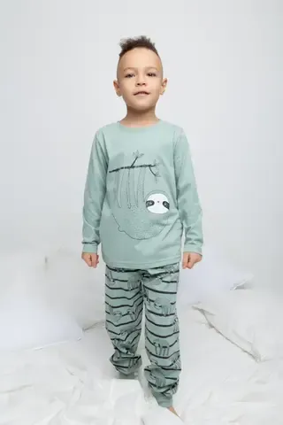 пижама  для мальчика  К 1606/холодная мята,ленивцы