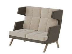 Алдо Диван двухместный высокий с декором из пуговиц ALDB-02 Сан 03/Сан 06/Металл Капучино 1430*960*1