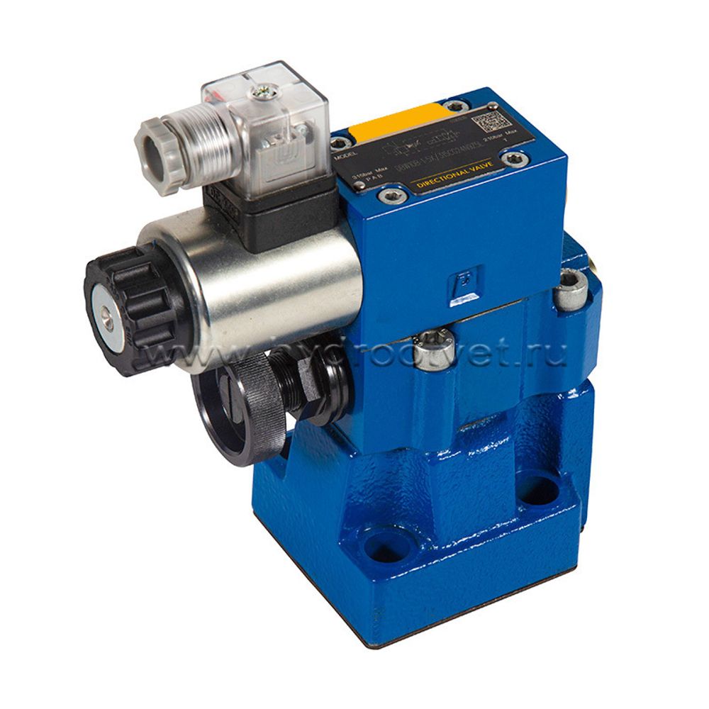 DBW10A2-5X/200CG24N9K4 - Предохранительный клапан Ду10 с давлением настройки до 200 бар, управление - X и Y - внутренние с разгрузкой A = закрыт с электроуправлением G24