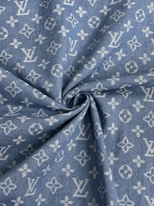 Джинс жаккард голубой, буквы VL BST3848