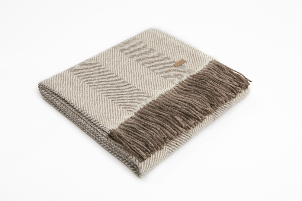 Плед шерстяной 130х180 Alpaka Alp Fish Be