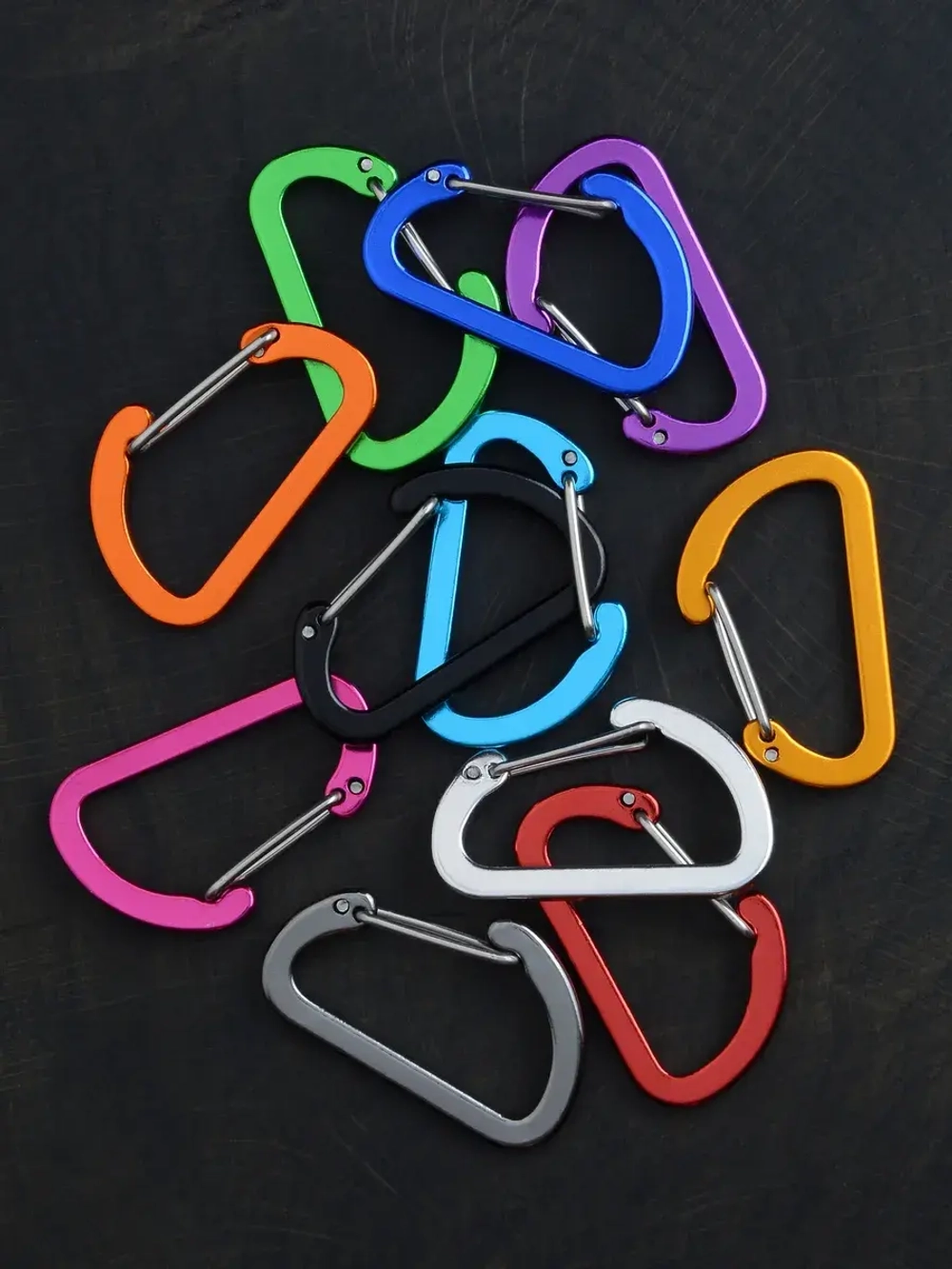 Карабин вспомогательный до 8 кг алюминий 40х25 мм