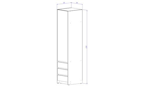 Бостон Пенал 3 ящика Анкор светлый / Венге