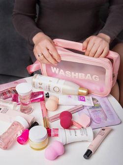 Косметичка водонепроницаемая Washbag сумка с ручкой органайзер косметичка для бассейна душа роддома, розовая 26*10*15см