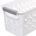 Корзина - органайзер универсальная для хранения с ручками «ДОМания «, цвет белый, 29*12.5*12см (лейбл)