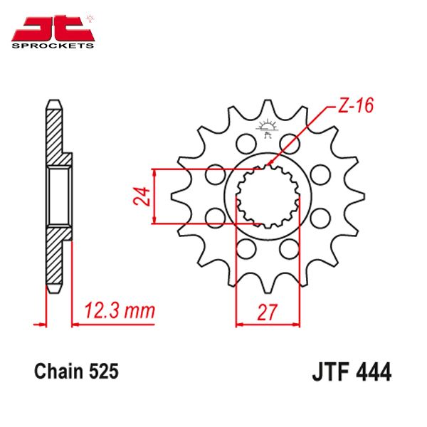 JT JTF444.17 звезда передняя (ведущая), 17 зубьев